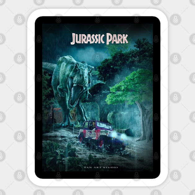 Jurassic Park Artwork poster Sticker by SAN ART STUDIO 